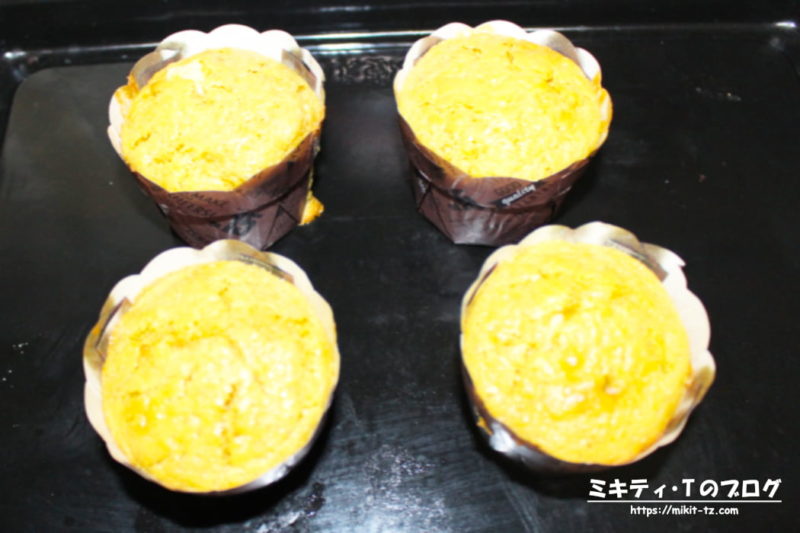 「天ぷら粉でにんじんマフィン」の作り方・完成