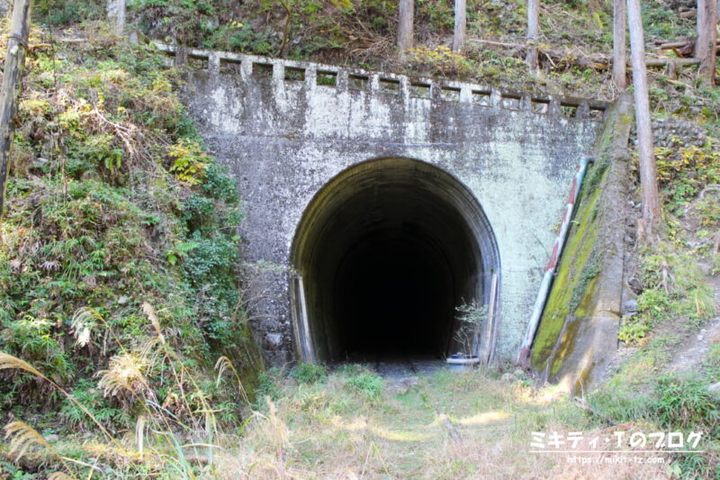 奥多摩むかしみちハイキングコース・小河内線の廃線跡のトンネル