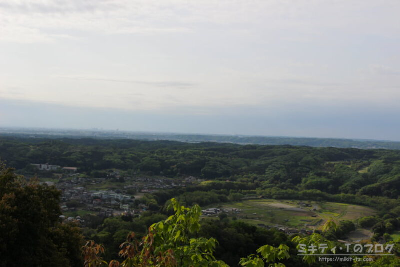 日和田山・二の鳥居付近の展望から撮影。遠くに新宿副都心や西武ドームが見えます